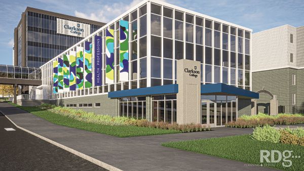 Rendering of banners along 42nd Street south building.