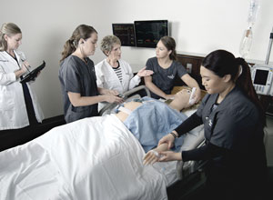 Students practicing in the new simulation lab