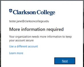 Office 365 - More Information Prompt